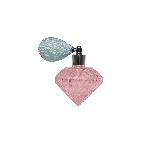 35ml empty diamond shape glass bottle customization color 18/415 neck size with perfume bulb atomizer flat head shape