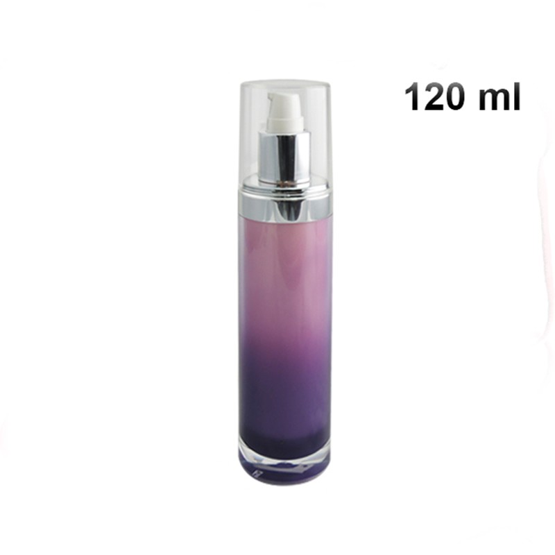 Luxury packaging purple empty acrylic skin care pump bottle set