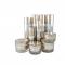 Gorgeous color cosmetic packaging plastic bottle with gold cap and silver liner plastic cosmetic bottle