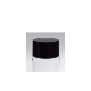 Beauty product packaging black flat plastic caps for plastic bottles container body and face product