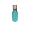 Make up base packaging cylinder shape glass bottle custom matte blue color 60ml capacity with white lotion pump