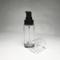 Custom blue color semi transparent glass bottle empty 35ml cylinder shape customization logo printing with black lotion treatment pump