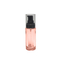 Customized semi transparent pink color empty 35ml cylinder glass bottle for facial skincare lotion pump with transparent cap