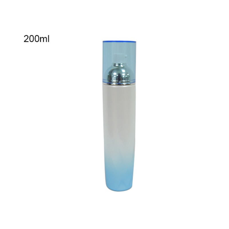 Gradient blue and white acrylic private brand skin care durable pump bottle