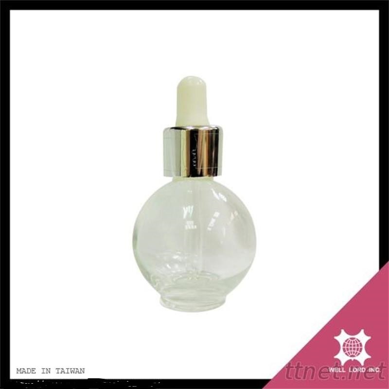 cosmetics oil bottle with amber dropper application