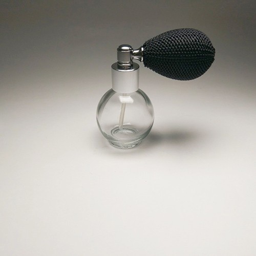 Tiny size empty 15ml globe shape glass bottle 13/415 neck size perfume bulb atomizer silver metal part for fragrance