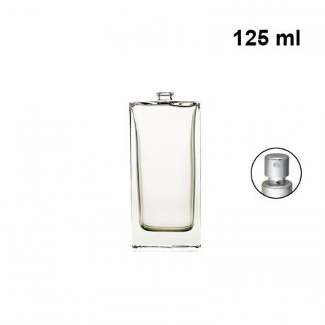 Transparent perfume glass 125ml flat rectangle glass bottle perfume long and thin crimp neck spray bottle