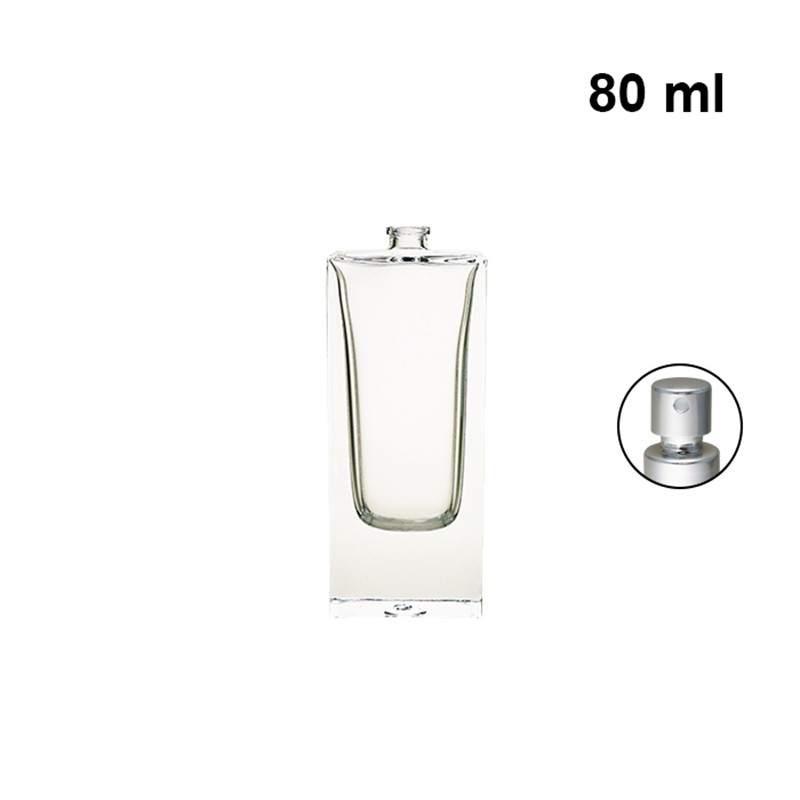 Classic perfume bottle flat rectangular crimp neck glass bottle perfume spray bottle