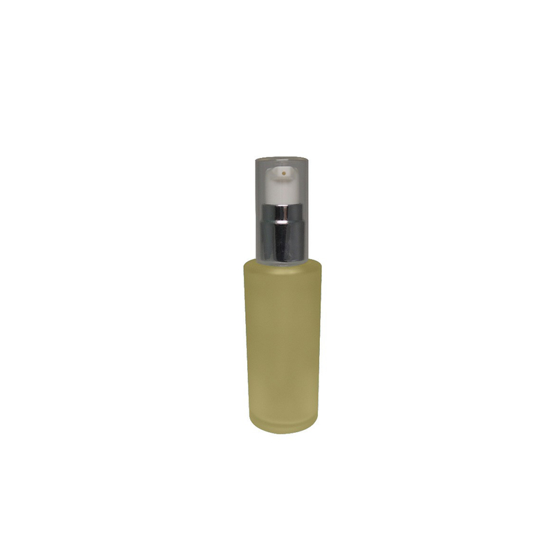 Customization pastel color skincare packaging empty 50ml cylinder shape glass bottle screw neck for cosmetic skincare container
