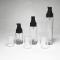Best deal cylinder slim shape 45ml glass bottle customization semi transparent color 20/400 neck size black lotion treatment pump